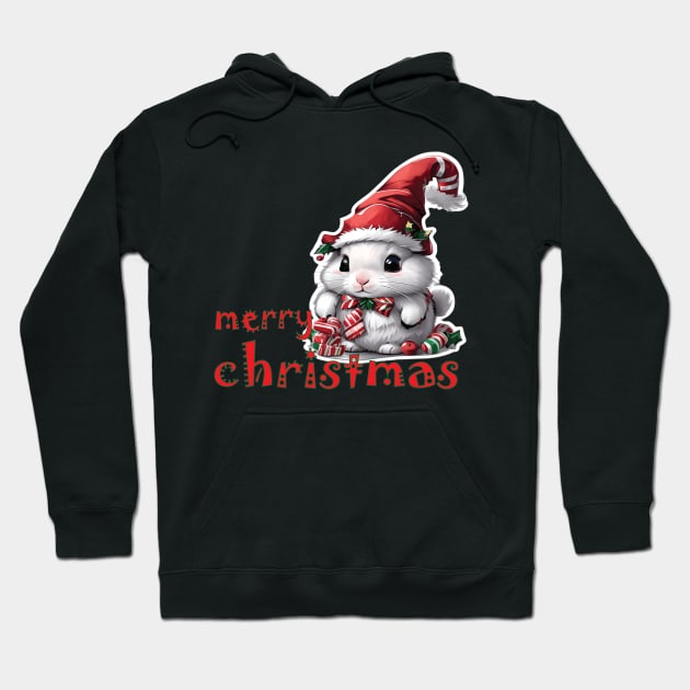 christmas cute bunny Hoodie by Aceplace Design